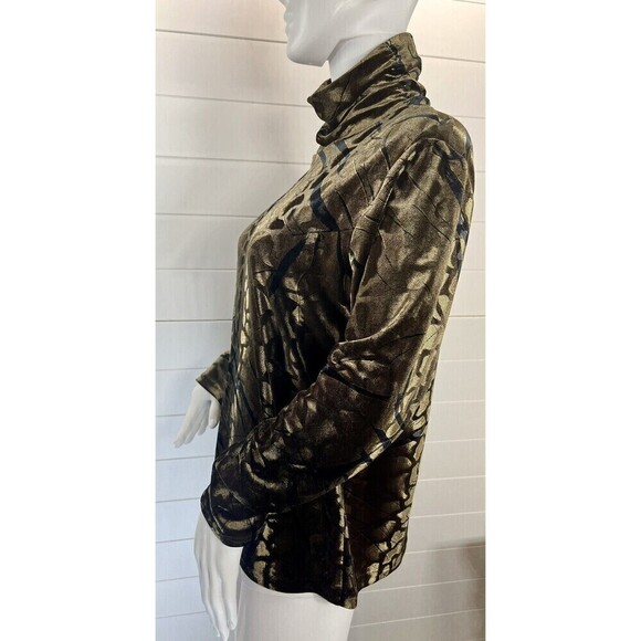 Ninety VTG Blouse Crushed Velvet Burnout Womens Med Abstract Rave Whimsy Goth - Picture 9 of 13